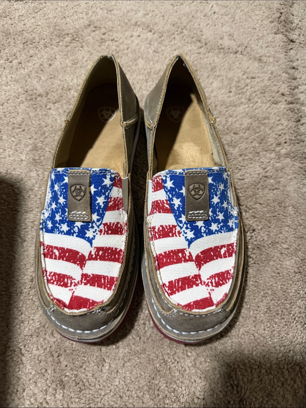 Ariat Kids Moccasins - Red White Blue American Flag